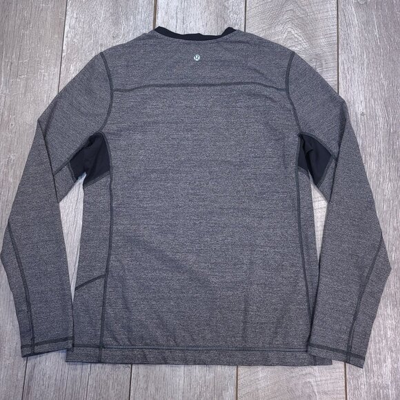 Lululemon Shirt Mens Medium Dark Gray Crew Long Sleeve Performance Athletic Top - Picture 3 of 6